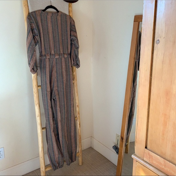 Free People Striped Linen Jumpsuit - Picture 3 of 4